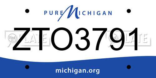 ZTO3791 Michigan License Plate