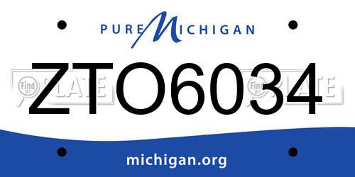 ZTO6034 Michigan License Plate