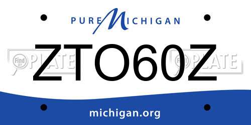 ZTO60Z Michigan License Plate