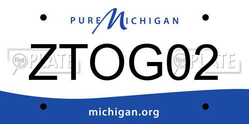 ZTOG02 Michigan License Plate