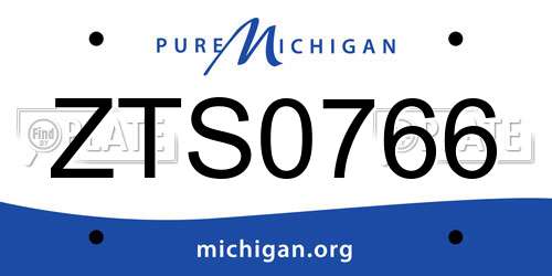 ZTS0766 Michigan License Plate