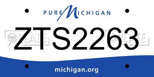 ZTS2263 Michigan License Plate