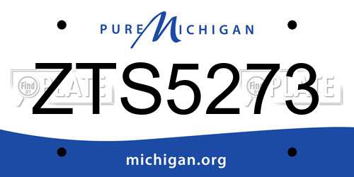 ZTS5273 Michigan License Plate