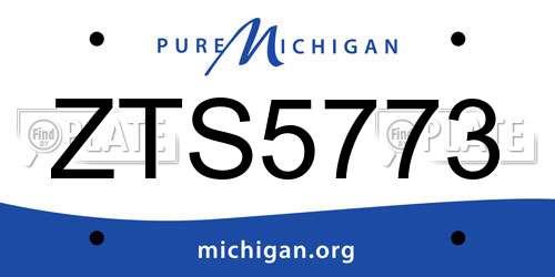 ZTS5773 Michigan License Plate