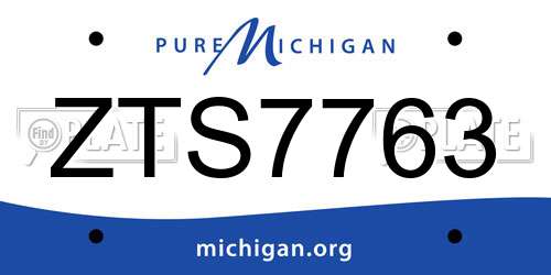ZTS7763 Michigan License Plate