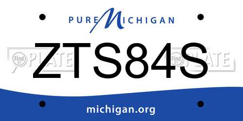 ZTS84S Michigan License Plate