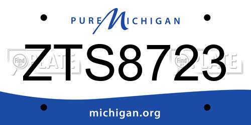 ZTS8723 Michigan License Plate