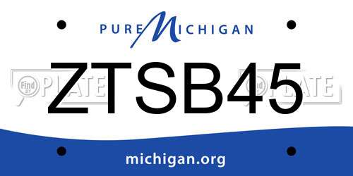 ZTSB45 Michigan License Plate