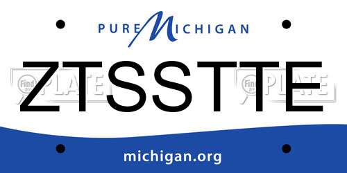 ZTSSTTE Michigan License Plate