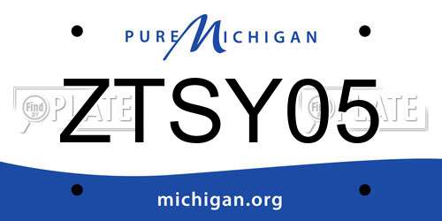 ZTSY05 Michigan License Plate