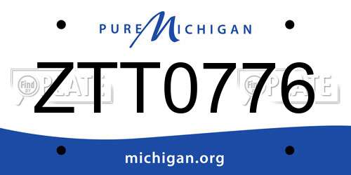 ZTT0776 Michigan License Plate