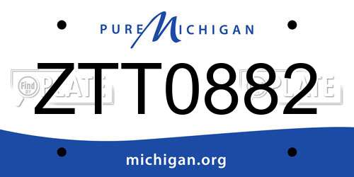 ZTT0882 Michigan License Plate