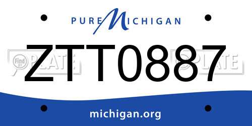 ZTT0887 Michigan License Plate