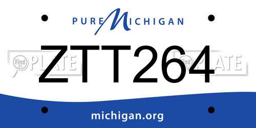 ZTT264 Michigan License Plate