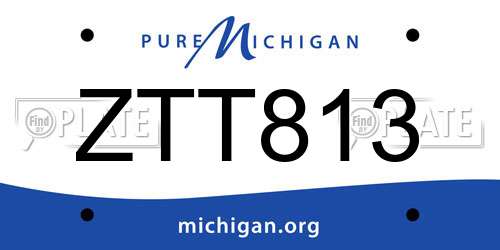 ZTT813 Michigan License Plate