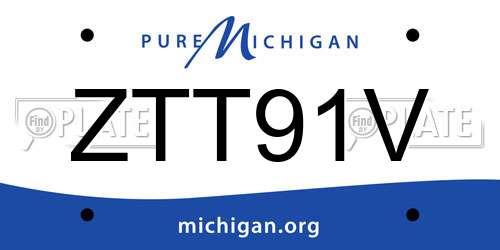 ZTT91V Michigan License Plate