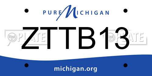 ZTTB13 Michigan License Plate