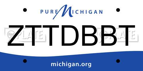 ZTTDBBT Michigan License Plate