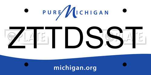ZTTDSST Michigan License Plate
