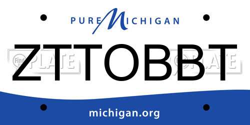ZTTOBBT Michigan License Plate