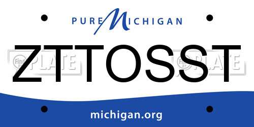 ZTTOSST Michigan License Plate