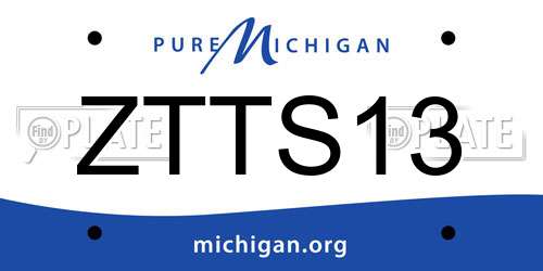 ZTTS13 Michigan License Plate