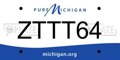 ZTTT64 Michigan License Plate