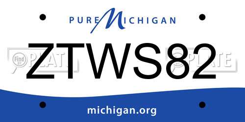 ZTWS82 Michigan License Plate
