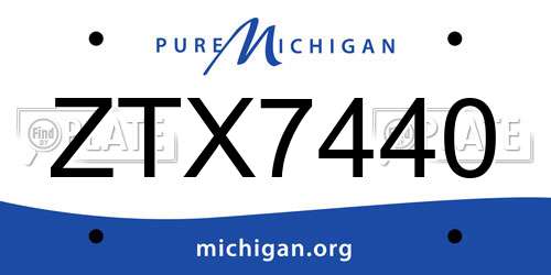 ZTX7440 Michigan License Plate