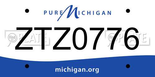 ZTZ0776 Michigan License Plate