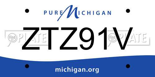 ZTZ91V Michigan License Plate