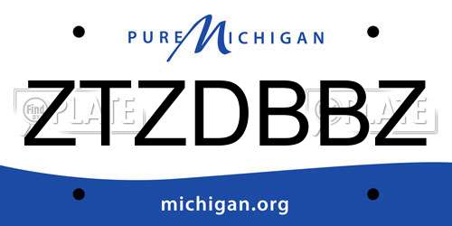 ZTZDBBZ Michigan License Plate