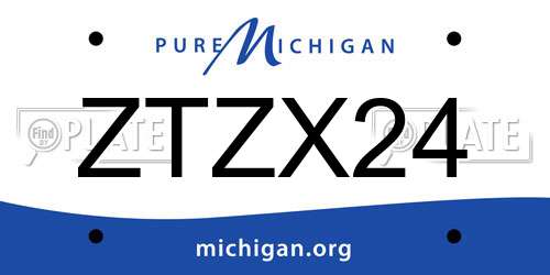 ZTZX24 Michigan License Plate
