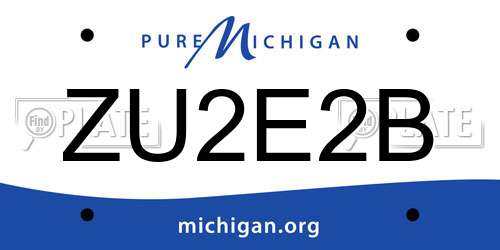 ZU2E2B Michigan License Plate