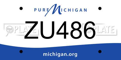 ZU486 Michigan License Plate