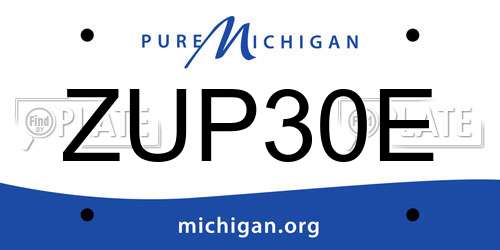 ZUP30E Michigan License Plate