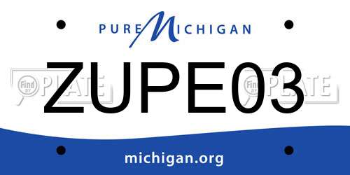 ZUPE03 Michigan License Plate