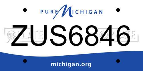 ZUS6846 Michigan License Plate