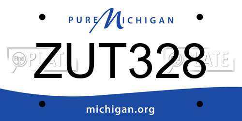 ZUT328 Michigan License Plate
