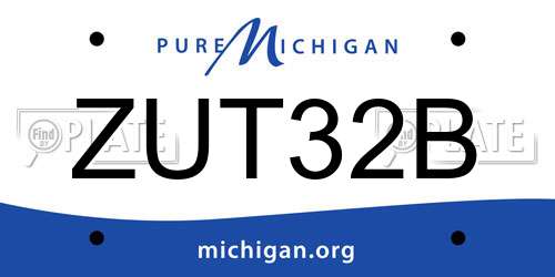 ZUT32B Michigan License Plate