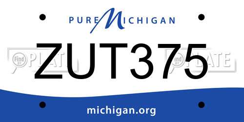 ZUT375 Michigan License Plate