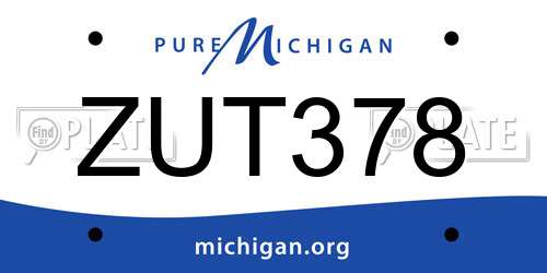 ZUT378 Michigan License Plate