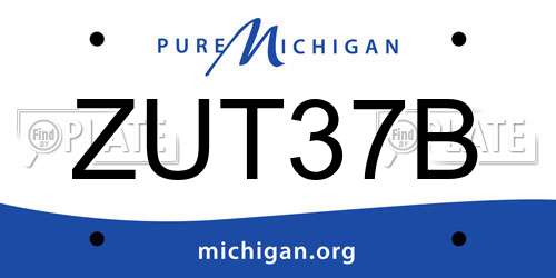 ZUT37B Michigan License Plate