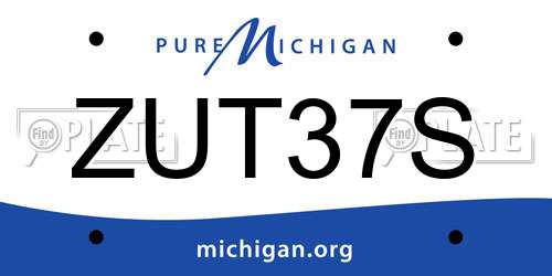 ZUT37S Michigan License Plate