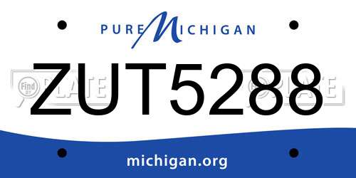 ZUT5288 Michigan License Plate