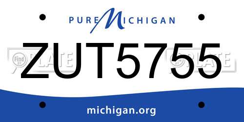 ZUT5755 Michigan License Plate