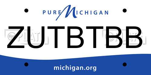 ZUTBTBB Michigan License Plate