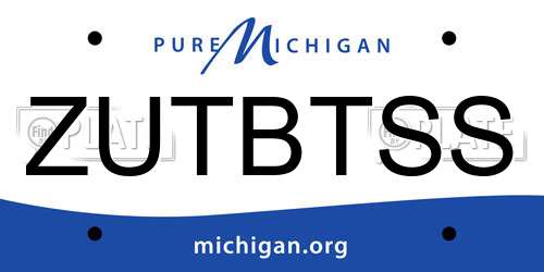 ZUTBTSS Michigan License Plate