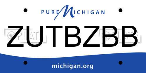 ZUTBZBB Michigan License Plate