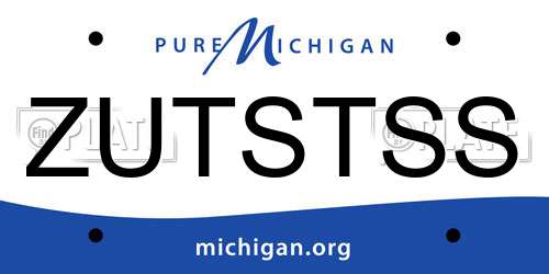 ZUTSTSS Michigan License Plate
